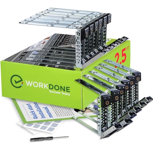 Workdone 12 Pezzi - 2.5 Pollici - Compatibile Per Server Dell Poweredge Di 14° Gen R440 R640 R740 R740Xd R840 R940 R6415 Xc Vassoio Caddy - Slitta Led