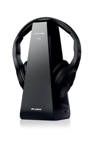 Meliconi Cuffia Tv Wireless Hp Digital, 100% Digitale Con Base Di Ricarica Di Design, Colore Nero