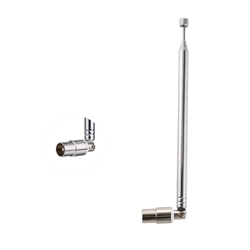 Vecys Antenna Telescopica Con Connettore Maschio Tv Antenna Telescopica Pal 7 Sezioni 715 Mm Per Dvb-T Dvb-T2 Tv Fm Am Stereo Ricezione