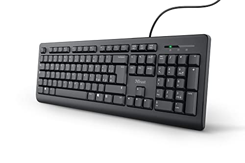 Trust Taro Tastiera Usb Cablata, Layout Italiano Qwerty, Tastiera Pc Con Filo Per Computer/Laptop/Notebook, Mac/Windows, Cavo Di 1.8 Metri, Resistente