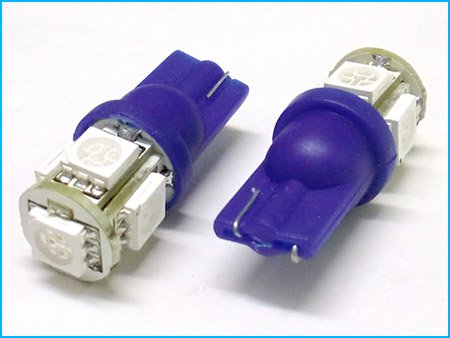 Lampada Led T10 W5W 5 Smd 5050 Blue Luci Posizione 12V