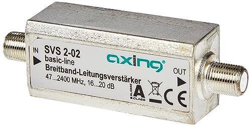 Axing Svs 2-02 Amplificatore Di Linea Per Segnali Satellitari E Antenna, 20 Db, 47-2400 Mhz