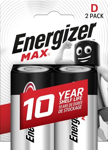 Energizer Pilas Alkaline Max D / Lr20 Bp2 Br Scatola 6, Grigio, Taglia Unica
