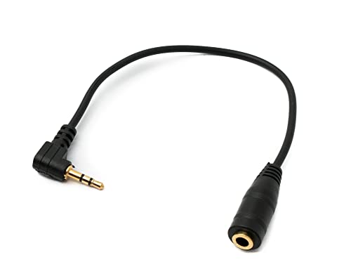 System-S Cavo Audio 15 Cm Stereo Aux Jack 2,5 Mm Maschio A 3,5 Mm Femmina Angolo Nero