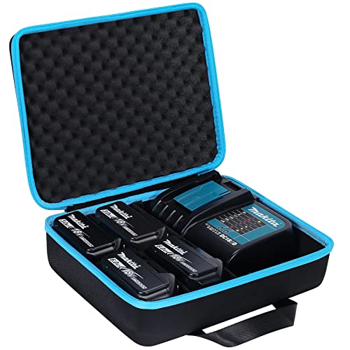 Khanka Duro Batteria Conservazione Scatola Custodia Per Batteria E Caricatore Makita Da 12 V 18 V 40 V - Contiene Batteria Da 12 V 18 V 40 V 2,0/2,5/3