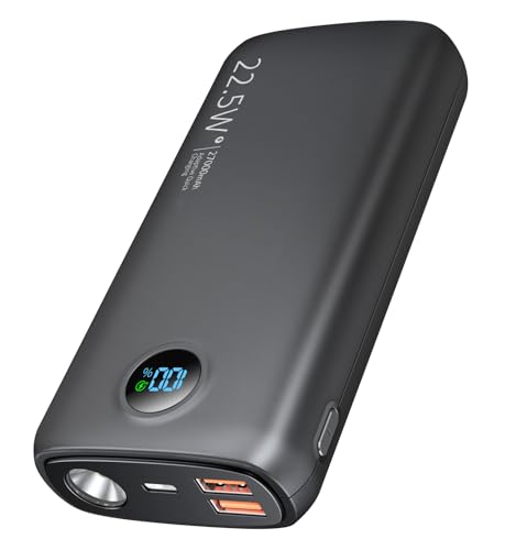 Debopo Power Bank, 22,5 W Pd 3.0 Qc 4.0 Ricarica Rapida Batteria Esterna 27.000 Mah (Usb C Ingressi&Uscite) Con Torcia Led Digitale Display Per Iphone