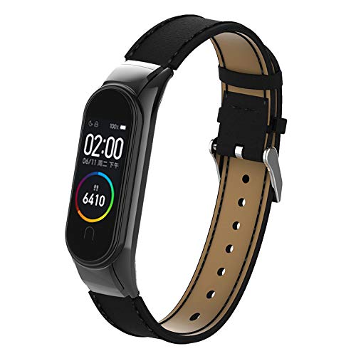 Bdig Cinturino Per Xiaomi Mi Band 4, Miband 3 Cinturini In Vera Pelle Braccialetto Di Ricambio Bracciale Originale Extendable Wristband Cinturino Smar
