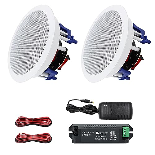Herdio 5.25" Altoparlanti A Soffitto 300 Watt Sistema Di Altoparlanti Domestici, Compatibile Con Bluetooth Perfetto Per Cucina, Camera Da Letto, Bagno
