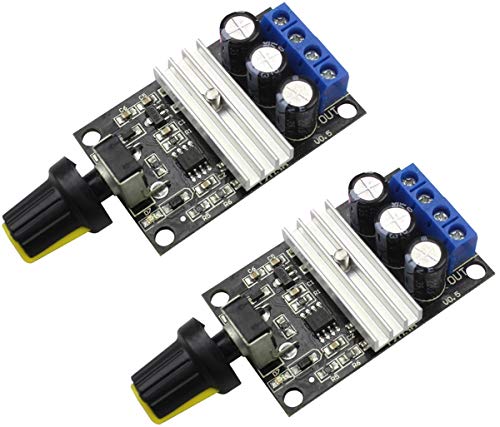 Tecnoiot 2Pcs Dc 3A 80W Dc 6V 12V 24V 28V Pwm Motor Speed Controller Regulator Adjustable