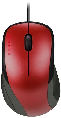 Speedlink Kappa Mouse - Mouse A 3 Pulsanti Con Connessione Usb E Forma Ergonomica, Rosso