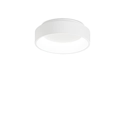 Ideal Lux Ziggy Rotondo 30Cm Led Integrato Semi Flush Light Bianco, 3000K, Non Dimmerabile