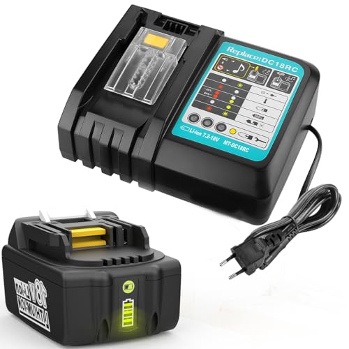 Energup 18V 4.0Ah Batteria + Caricabatterie Per Makita Batteria 18V Bl1850B Bl1850 Bl1840 Bl1830 Bl1820 Lxt400
