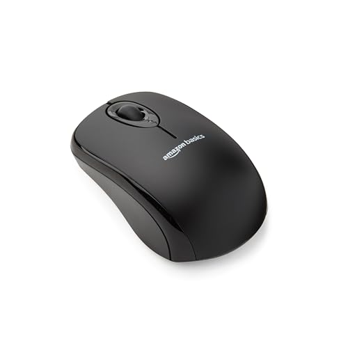 Amazon Basics - Mouse Senza Fili Per Computer, Con Microricevitore, Nero