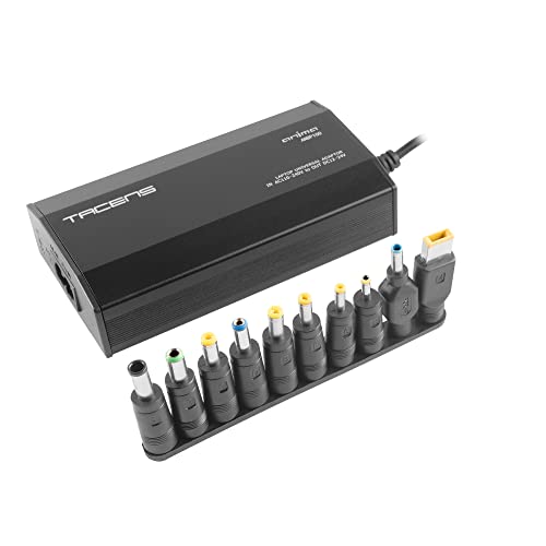 Tacens Anima Anbp100, Caricatore Compatto Universale Per Notebook, 10 Adattatori, 100W