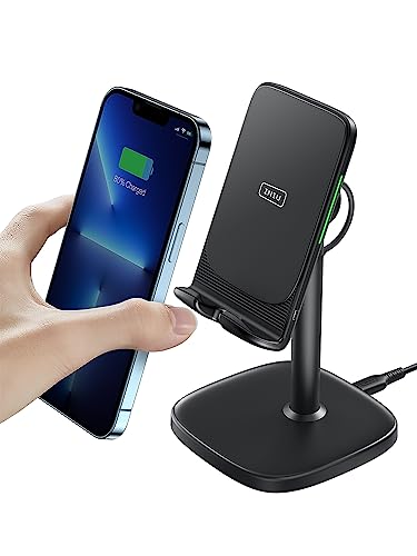 Iniu Caricatore Wireless Phone Stand, 15W Certificato Qi Ricarica Rapida Di Adujstable Wireless Charger Holder Indicatore Adattivo Supporto Per Iphone