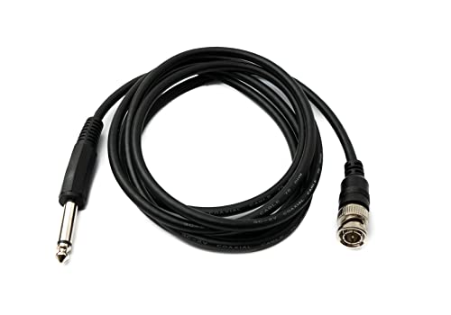 System-S Cavo Audio 180 Cm 6,35 Mm Jack Maschio A Bnc Femmina Aux Adattatore In Nero