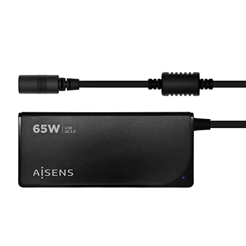 Aisens Cargador De Portátil Aslc-65Wauto-Bk 65W Automático 9 Conectores Voltaje 18.5-20V