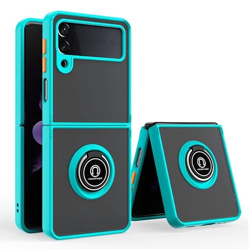 Cool Smartphones & Tablets Accessories Custodia Per Samsung F926 Galaxy Z Flip 3 Anello Rigido Celeste