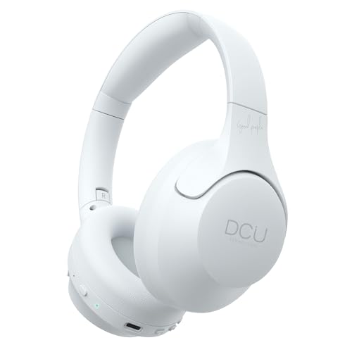 Dcu Tecnologic - Cuffie Bluetooth Wireless - Ricarica Usb-C - Cuffie Ad Archetto Pieghevoli - Cancellazione Digitale Del Rumore 15-20Db - Colore: Bian