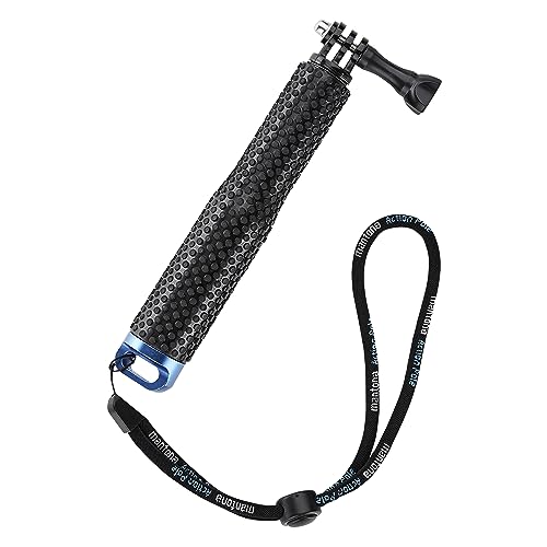Mantona 21283 Teleskop Haltestange L 50 Cm Für Gopro Adaptersysteme Schwarz/Blau