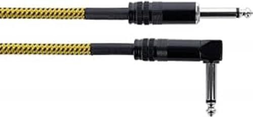 Cordial - Elements Ei 7.5 Pr-Tweed-Ye, Cavo Per Chitarra Sbilanciato, Jack Ts (Mono)/Jack Ts (Mono) Angolato 7,5 M Tweed Giallo