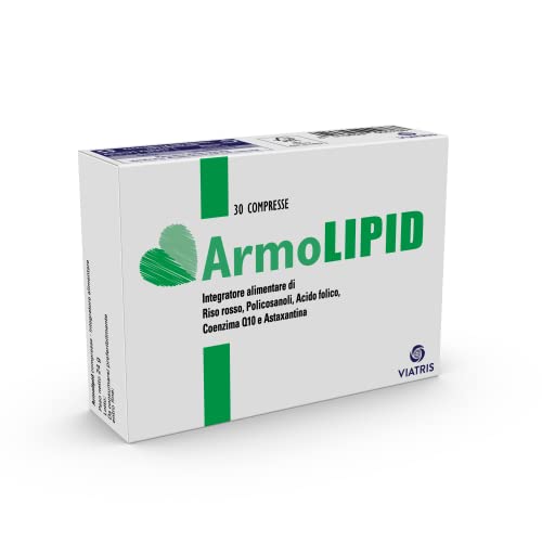 Armolipid Integratore Alimentare Con Policosanoli, Riso Rosso Fermentato, Acido Folico, Coenzima Q10 E Astaxantina 30 Compresse