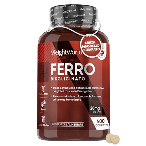 Ferro Integratore 400 Micro Compresse Ferro Vegan (6+ Mesi) Senza Magnesio Stearato, Il Ferro Contribuisce Al Normale Metabolismo Energetico, 100% Pur