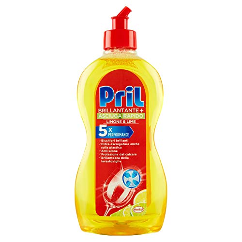 Pril Brillantante+ Brillante Per Lavastoviglie, Limone & Lime, 500 Ml, 1 Pezzo