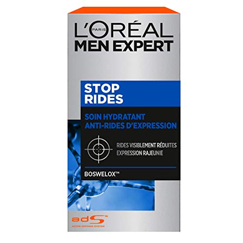 L'Oréal Men Expert Stop Rides Trattamento Viso Idratante Antirughe Per Uomo, 50 Ml