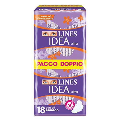Lines Idea Assorbenti Ultra Giorno Con Ali, Confezione Da 18 Pezzi