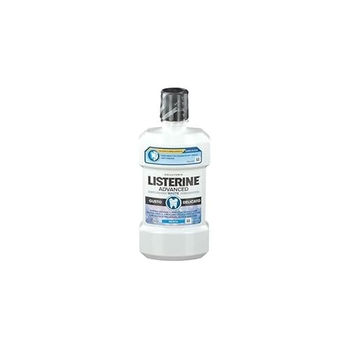 Listerine Collutorio, Advanced White, Gusto Delicato, Doppia Azione, Sbiancante 500 Ml