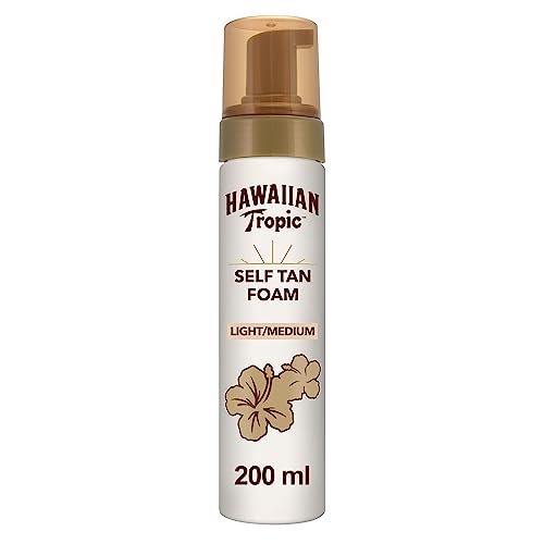 Hawaiian Tropic - Self Tanning Foam Light/Medium, Autoabbronzante In Mousse Per Pelli Chiare/Medie, Formato 200 Ml, Con Aloe Vera E Vitamina E