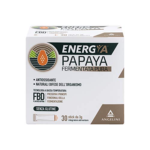 Energya Papaya Fermentata Pura, Integratore Alimentare Antiossidante, Integratore Per Difese Immunitarie, 30 Bustine