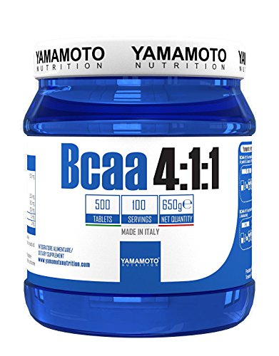 Yamamoto Nutrition Bcaa 4:1:1 500 Compresse, Integratore Alimentare Di Aminoacidi Ramificati Fermentati Con Vitamina B1 E B6, Integratore Per Sportivi