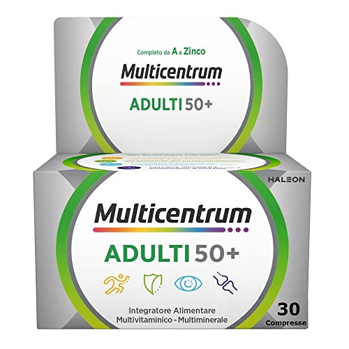Multicentrum Adulti 50+, Integratore Alimentare Multivitaminico Con Vitamina B E Vitamina D, Contro La Stanchezza Per Adulti Oltre 50 Anni, 30 Compres