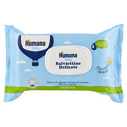 Humana Salviettine Delicate 72 Più 8 Gratis - 1 Pacco - [Confezione Da 6]