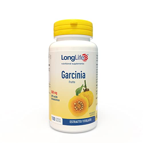 Longlife® Garcinia 500Mg | Integratore Di Garcinia Titolato Al 60% | 100 Capsule | Senza Glutine E Vegano