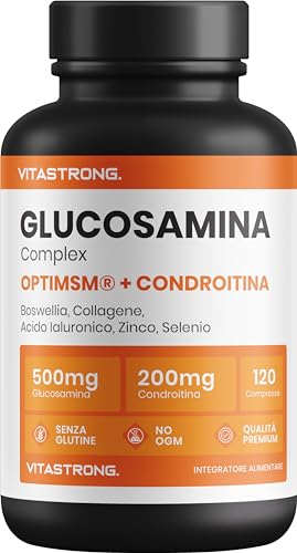 Glucosamina Condroitina Msm Vitastrong - Optimsm®, Collinstant® Collagene E Acido Ialuronico, Boswellia, Zinco, Selenio E Manganese - Ad Alto Dosaggio