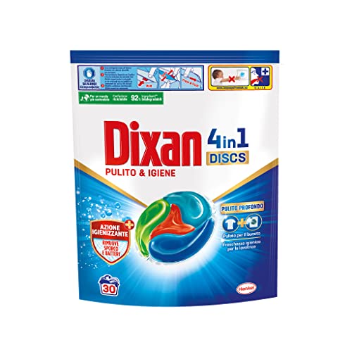 Dixan Discs Igiene, Detersivo Lavatrice In Capsule, 30 Capsule (Lavaggi)