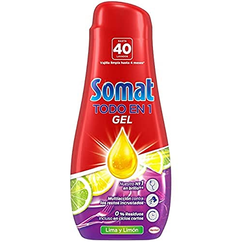 Somat Tutto In 1 Gel Lavastoviglie Lima E Limone 40 Lavaggi (720Ml)