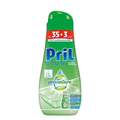 Pril Gel Green Tutto In 1, Detersivo Lavastoviglie, 35+3 Lavaggi