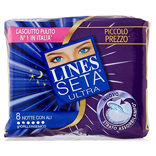 Lines Assorbenti Seta Ultra Notte Ali 8 Pz - 100Ml