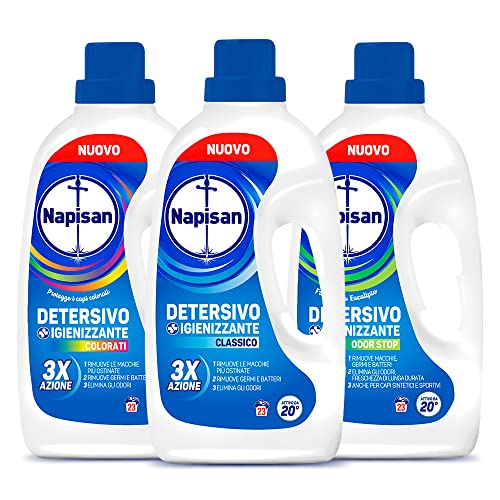 Napisan Kit Lavatrice, Detersivo Lavatrice Liquido Igienizzante Classico, Detersivo Lavatrice Liquido Igienizzante Capi Colorati 23, Detersivo Lavatri