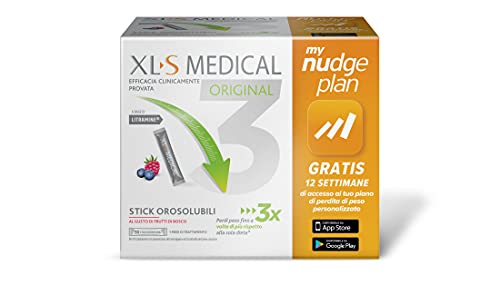Xls Medical Direct A Base Di Litramine Trattamento Per La Perdita Di Peso My Nudge Plan App Incluso, Bustine Orosolubili, 90 Stick, 90 Unità, 1