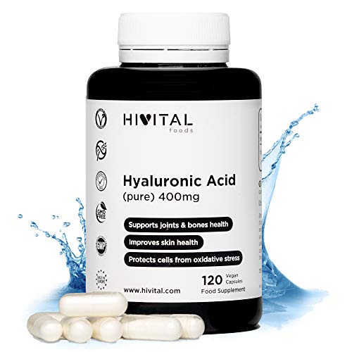 Acido Ialuronico Puro 400 Mg | 120 Capsule Vegane (4 Mesi Di Fornitura) | Alta Dose, Concentrazione E Biodisponibilità Che Mantengono In Salute Le Car