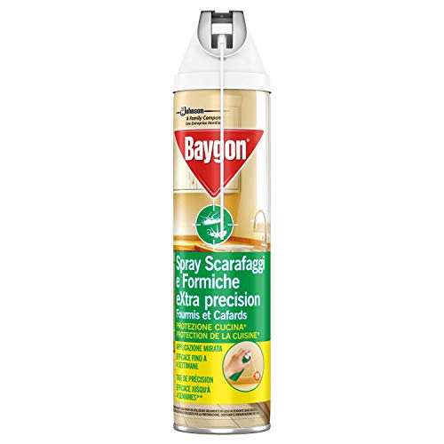Baygon Spray Extra Precision Protezione Cucina, Efficace Contro Gli Scarafaggi, 400 Ml