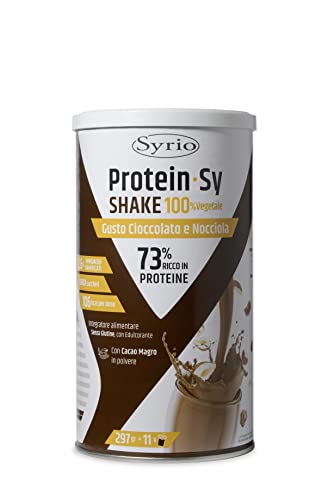 Syrio Integratori Alimentari, Protein Sy Shake Gusto Cioccolato E Nocciola, Senza Glutine Con Cacao Magro In Polvere, 11 Dosi, 297 G 12,6% Aminoacidi