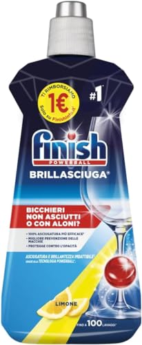 Finish Brillantante Lavastoviglie Al Limone, 1 Prodotto Da 500 Ml Di Brillantante, Additivo Lavastoviglie Per Stoviglie Splendenti E Asciutte