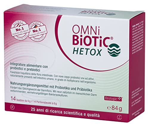 Omni Biotic Hetox | Polvere | Con Probiotici E Prebiotici | Vegano | 14 Bustine Da 6 G