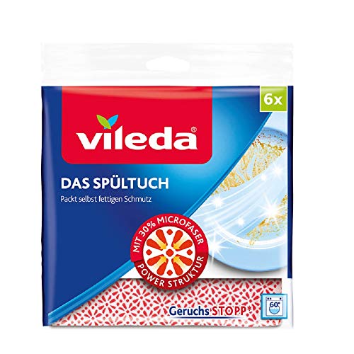 Vileda Spültuch 34 X Cm Er Pack Panno Per La Pulizia, 6X Confezione, 6 Unità